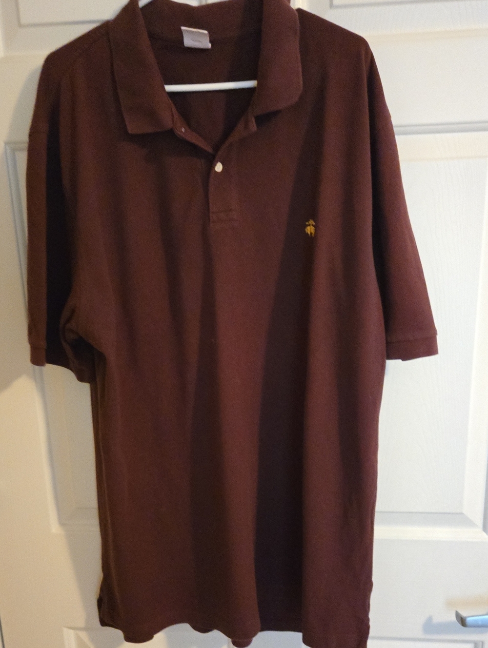 Brooks Brothers Polo Shirt - Classic Short Sleeve. Maroon. XXL.